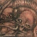 Tattoos - HR Giger Li 1 on knee - 19490